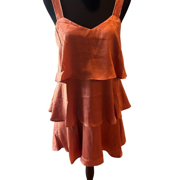 NWT Sweet Lemon Copper Tiered Mini Dress Size S - Picture 2 of 4